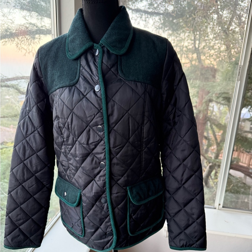 NWT Black and Green Quilted Women's Jacket
